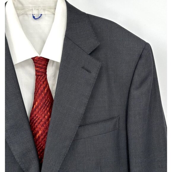 CANALI jacket blazer suit coat wool cupro lining nailshead charcoal gray 44R - Picture 1 of 8